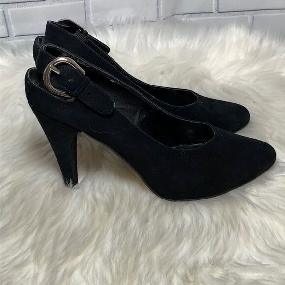 Steve Madden Honee Black Suede Slingbacks Size 7 - Picture 4 of 6